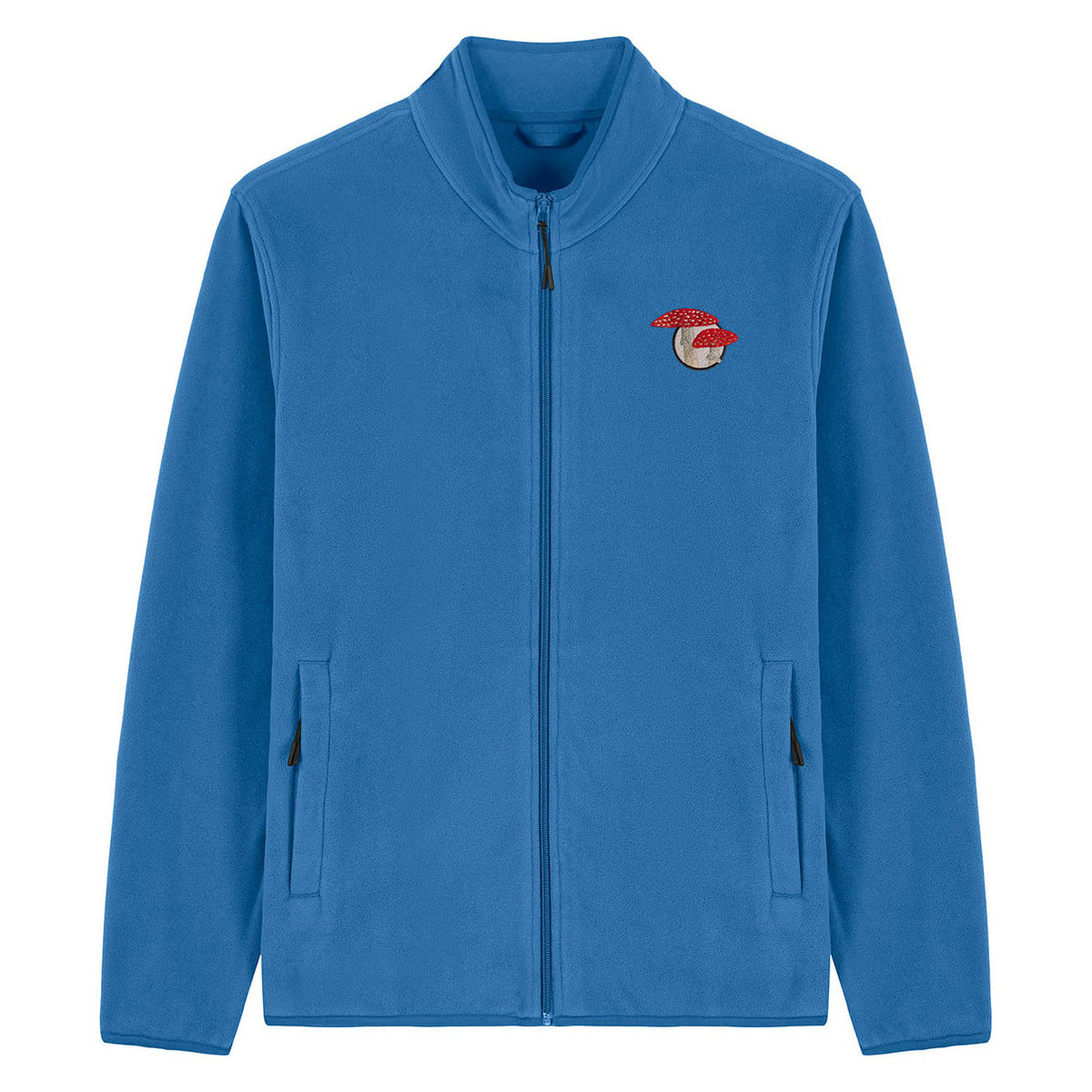 Fly Agaric Mushroom Embroidered Men's Fleece Jacket