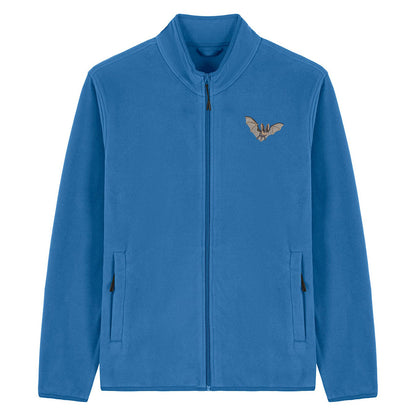 Grey Long-Eared Bat Embroidered Men's Fleece Jacket