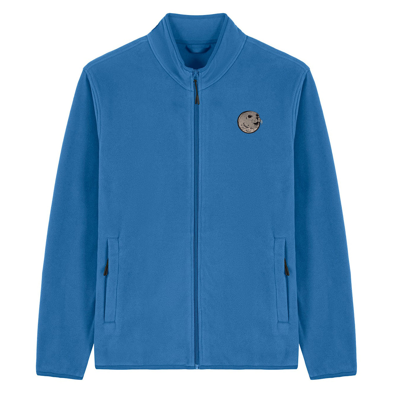 Grey Seal Embroidered Men's Fleece Jacket
