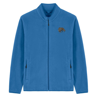 Grey Wolf Embroidered Men's Fleece Jacket