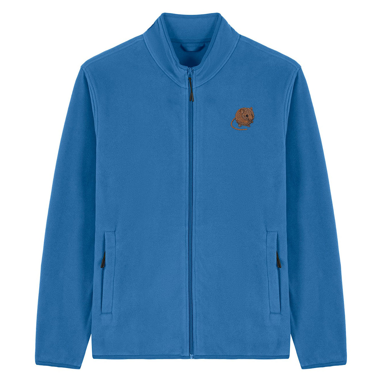 Harvest Mouse Embroidered Men's Fleece Jacket
