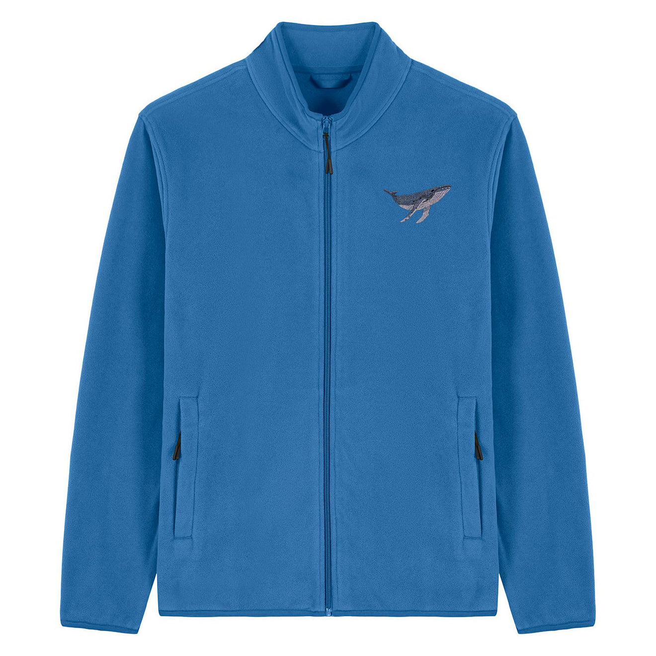 Humpback Whale Embroidered Men's Fleece Jacket