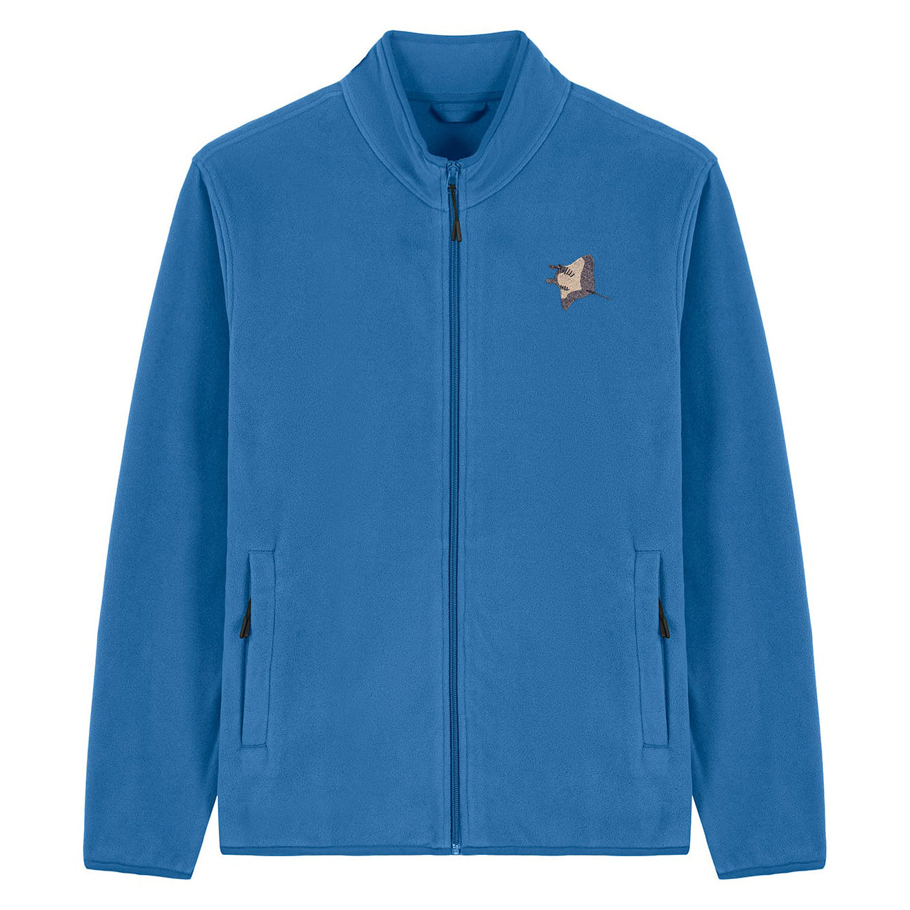 Manta Ray Embroidered Men's Fleece Jacket