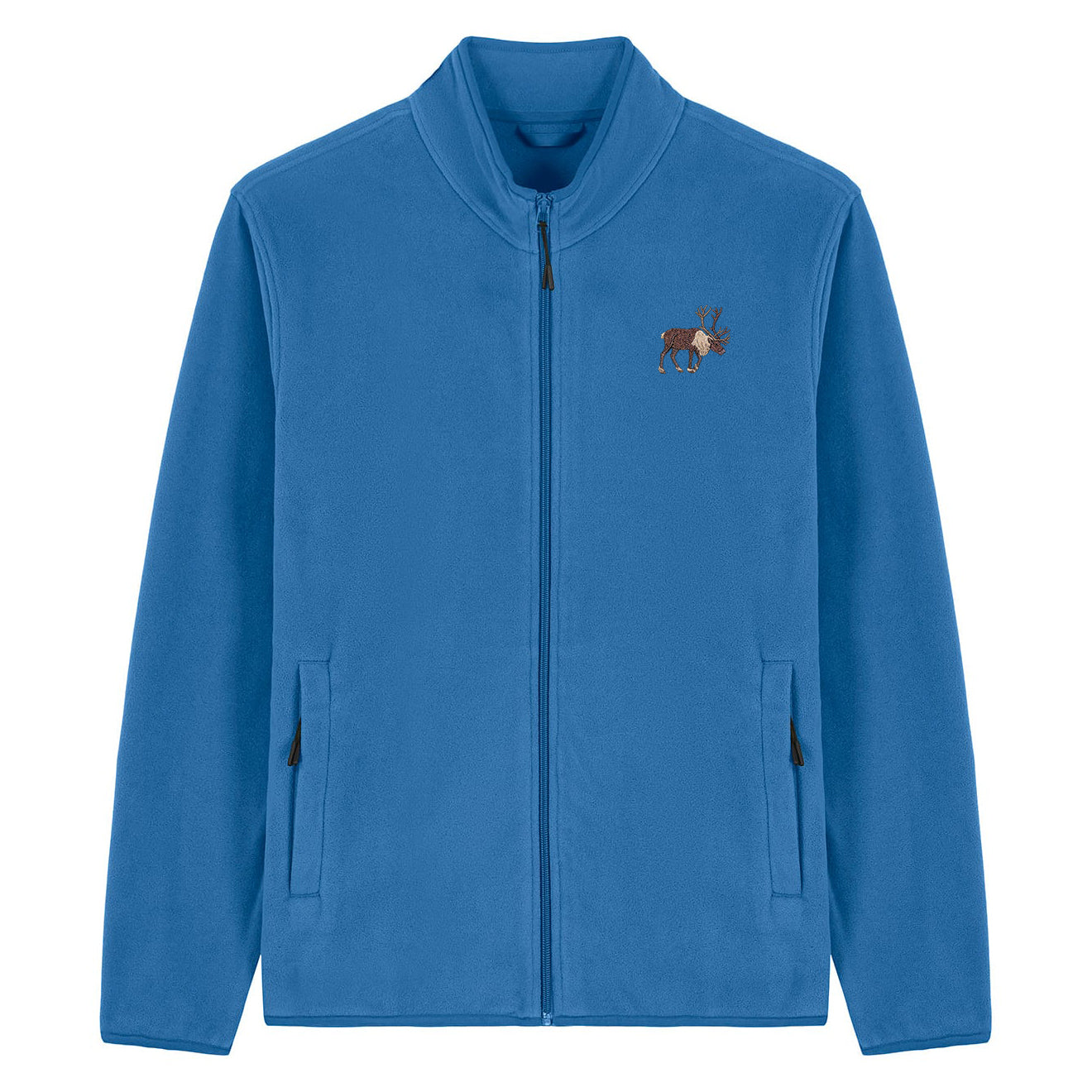 Reindeer Embroidered Men's Fleece Jacket