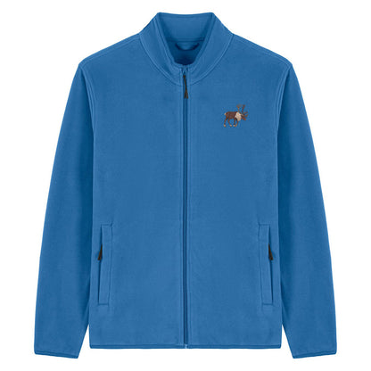 Reindeer Embroidered Men's Fleece Jacket