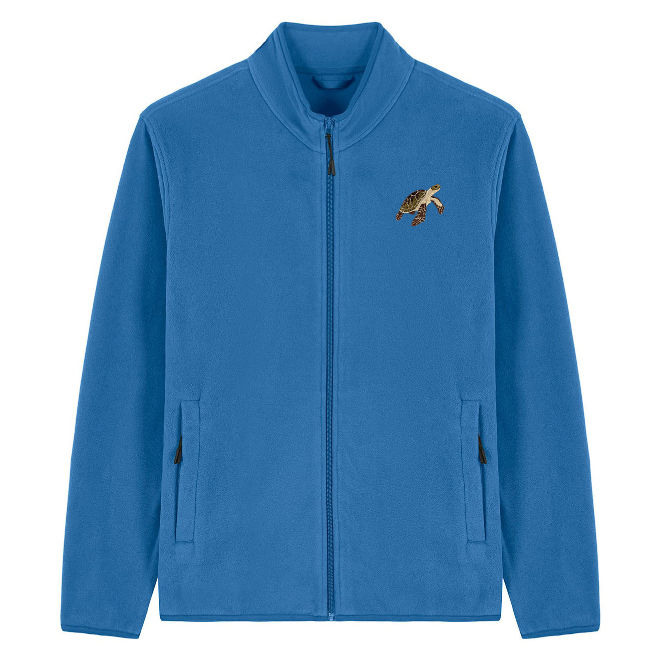 Sea Turtle Embroidered Men's Fleece Jacket