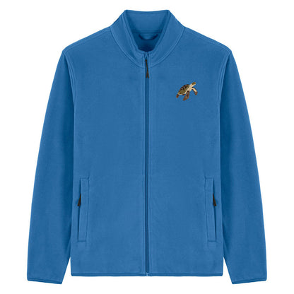 Sea Turtle Embroidered Men's Fleece Jacket