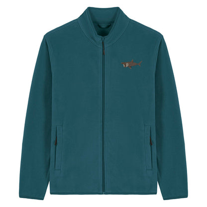 Basking Shark Embroidered Men's Fleece Jacket