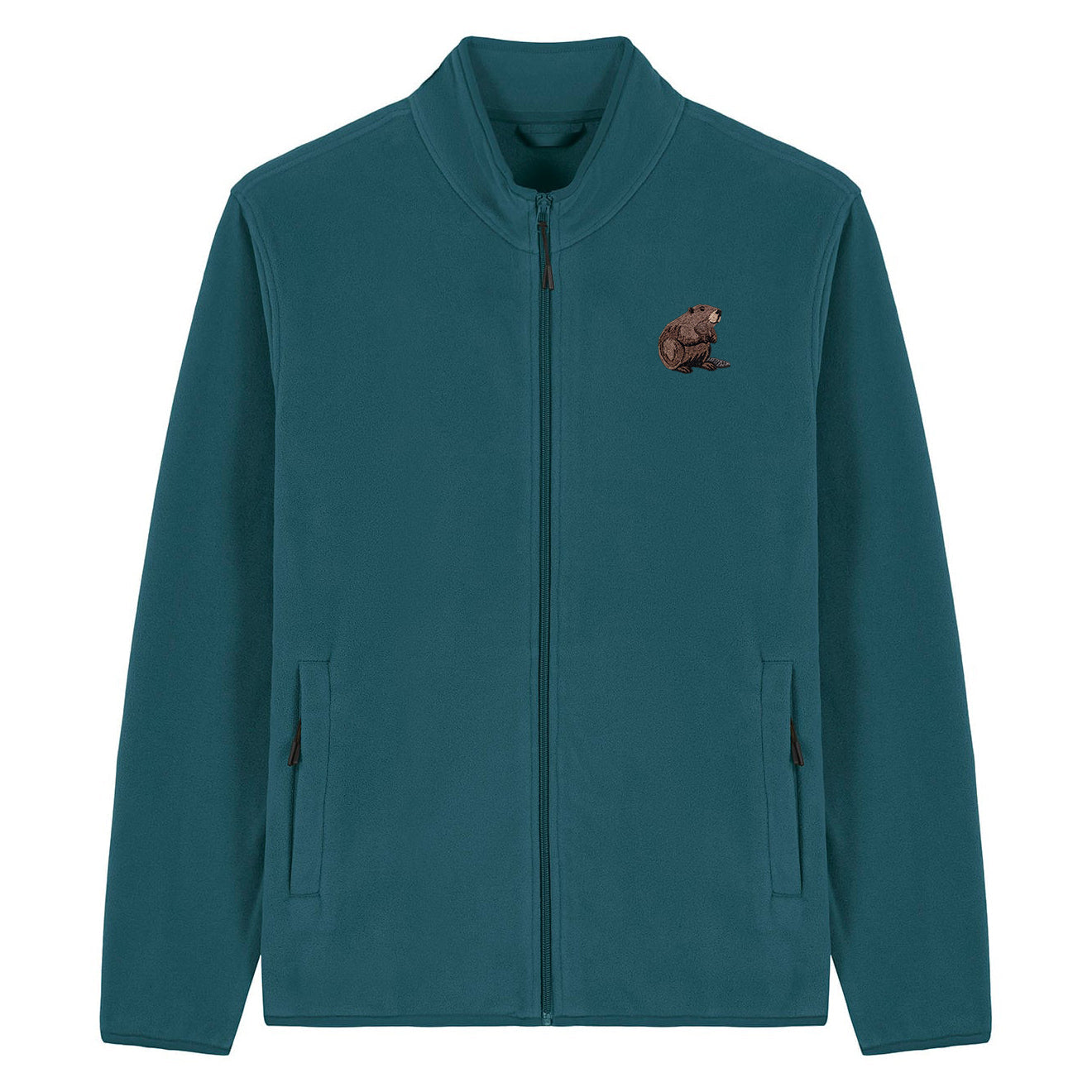Beaver Embroidered Men's Fleece Jacket