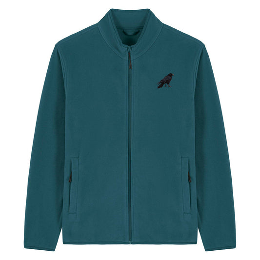 Crow Embroidered Men's Fleece Jacket