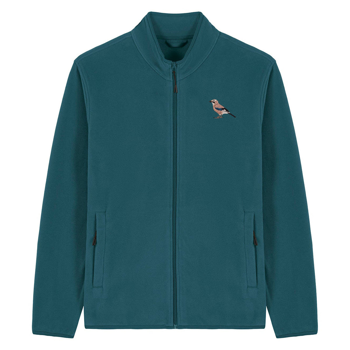 Eurasian Jay Embroidered Men's Fleece Jacket