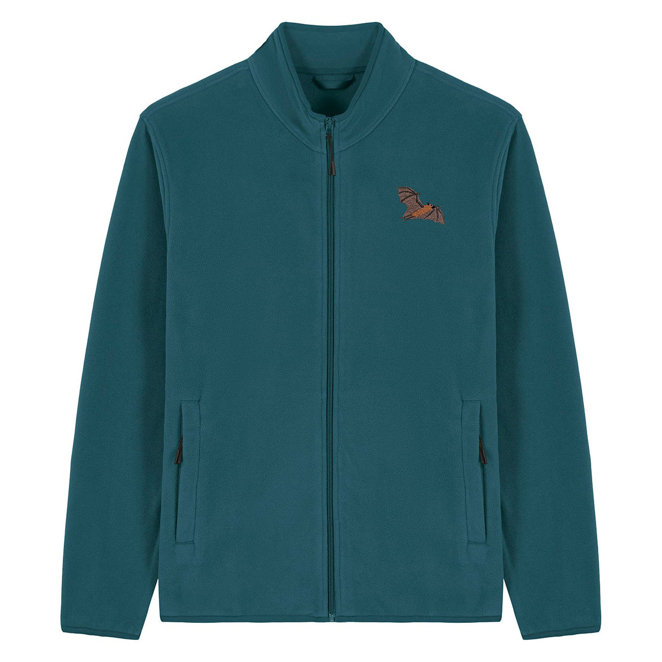 Fruit Bat Embroidered Men's Fleece Jacket