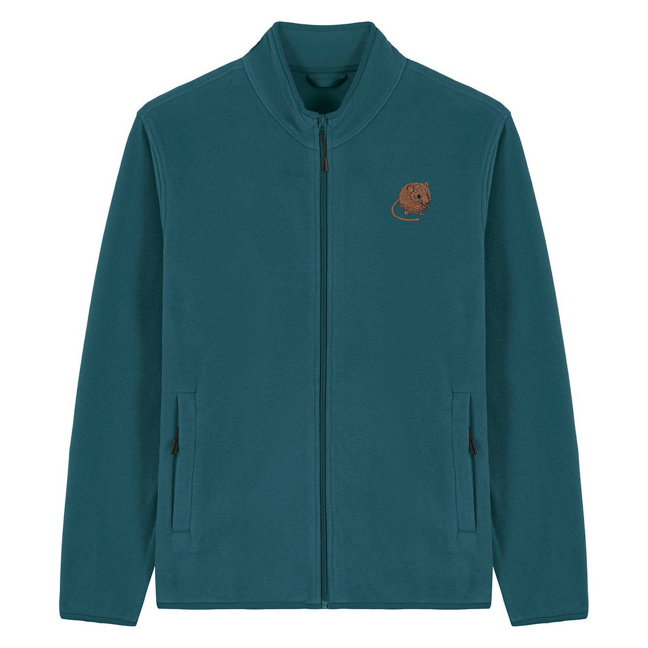 Harvest Mouse Embroidered Men's Fleece Jacket
