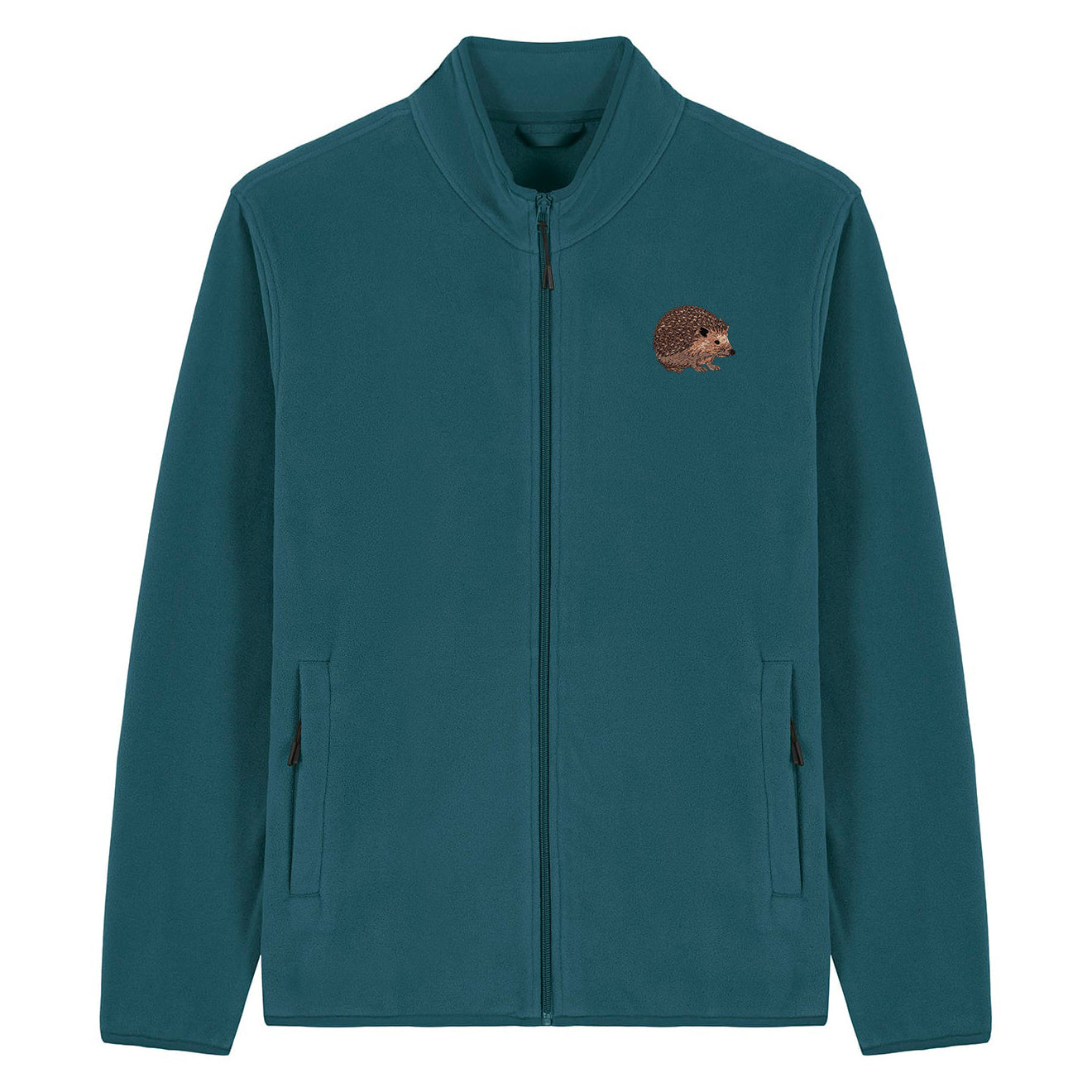 Hedgehog Embroidered Men's Fleece Jacket