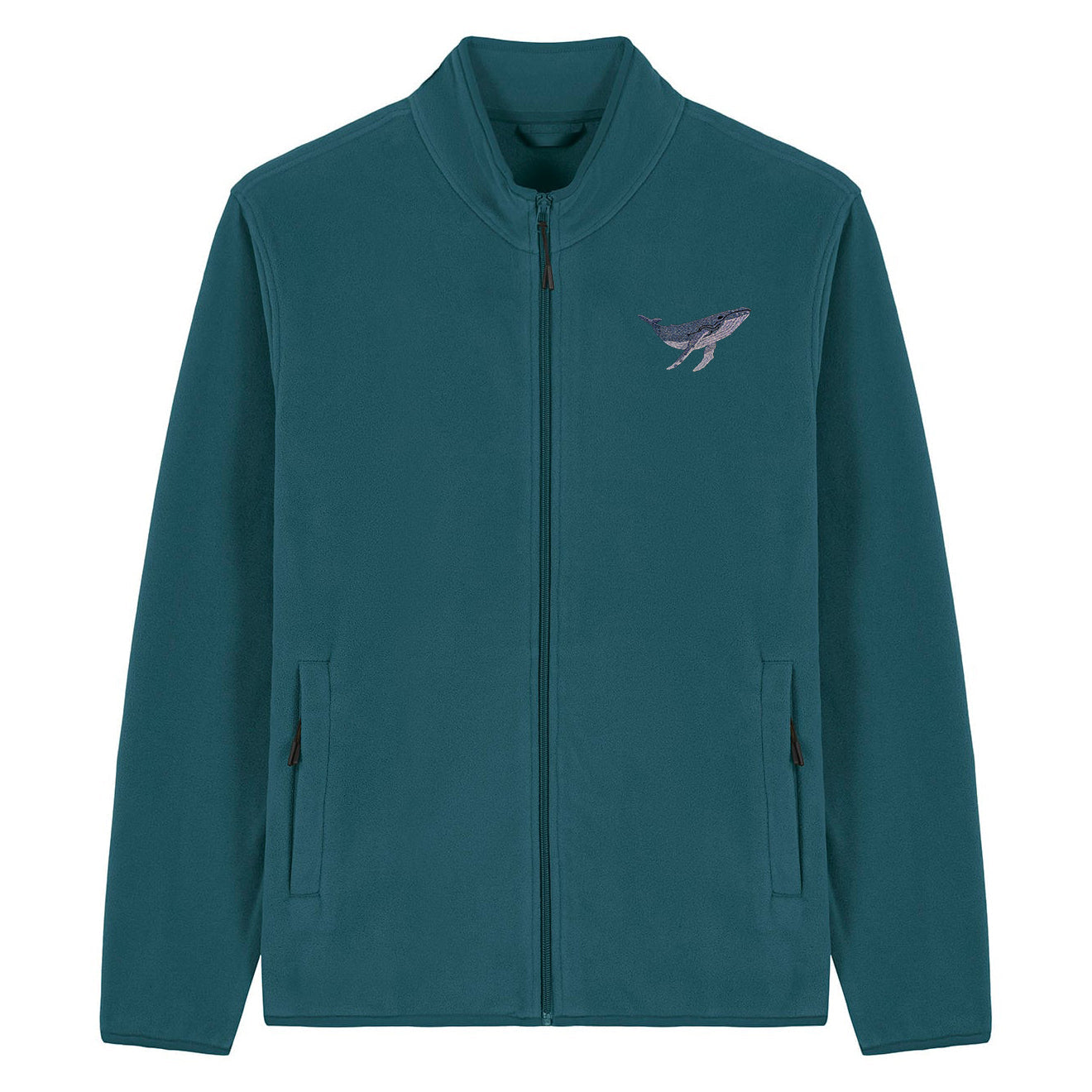 Humpback Whale Embroidered Men's Fleece Jacket