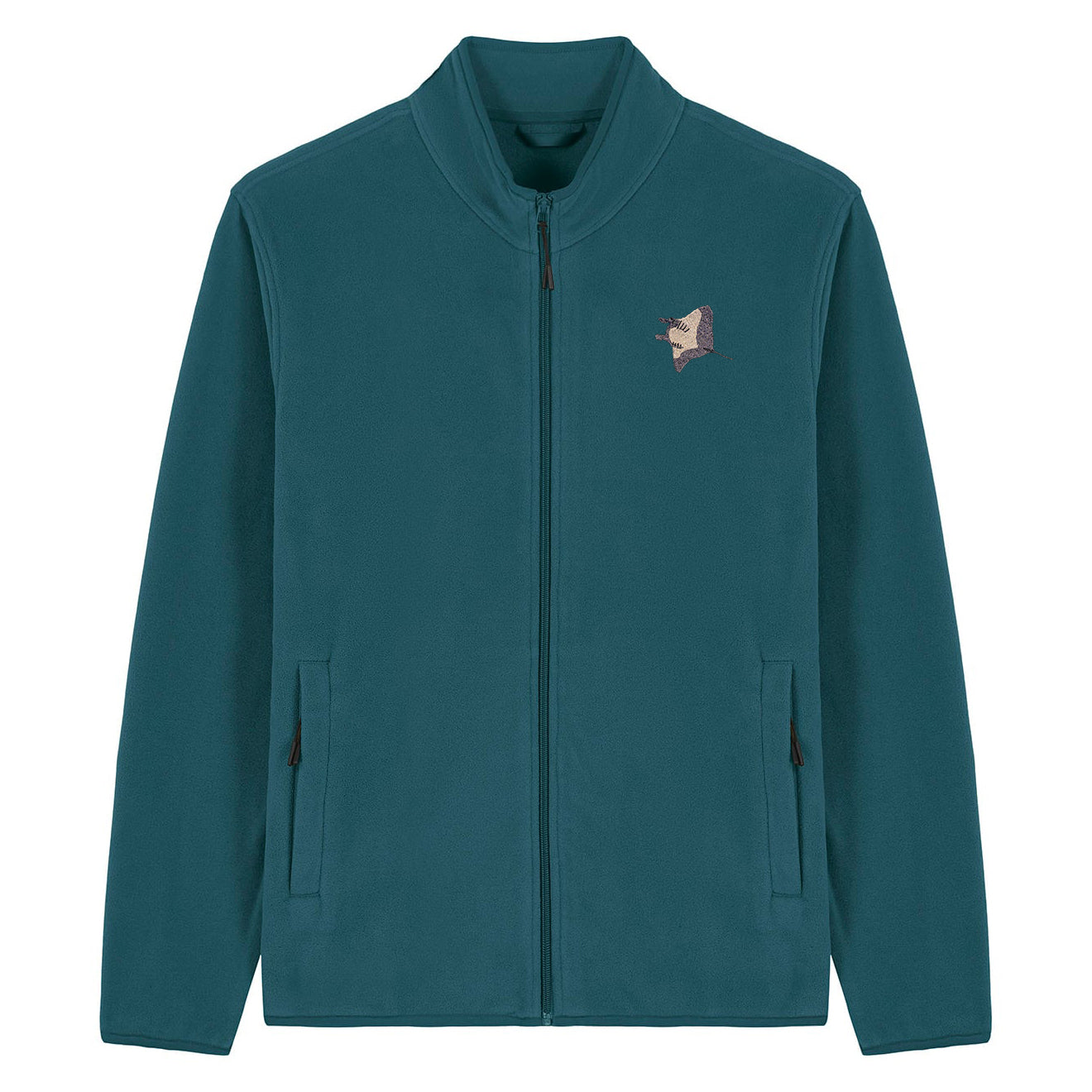 Manta Ray Embroidered Men's Fleece Jacket