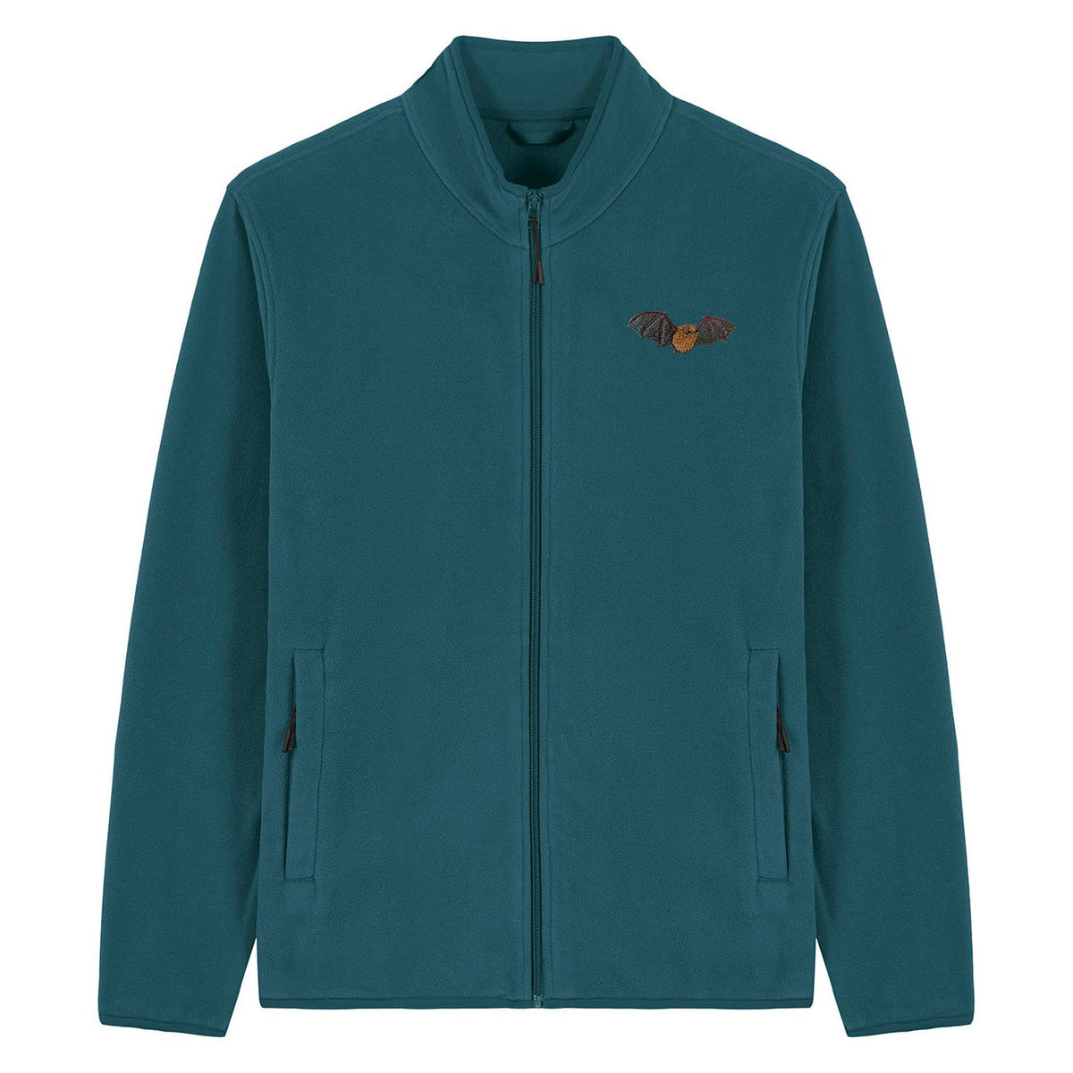 Noctule Bat Embroidered Men's Fleece Jacket