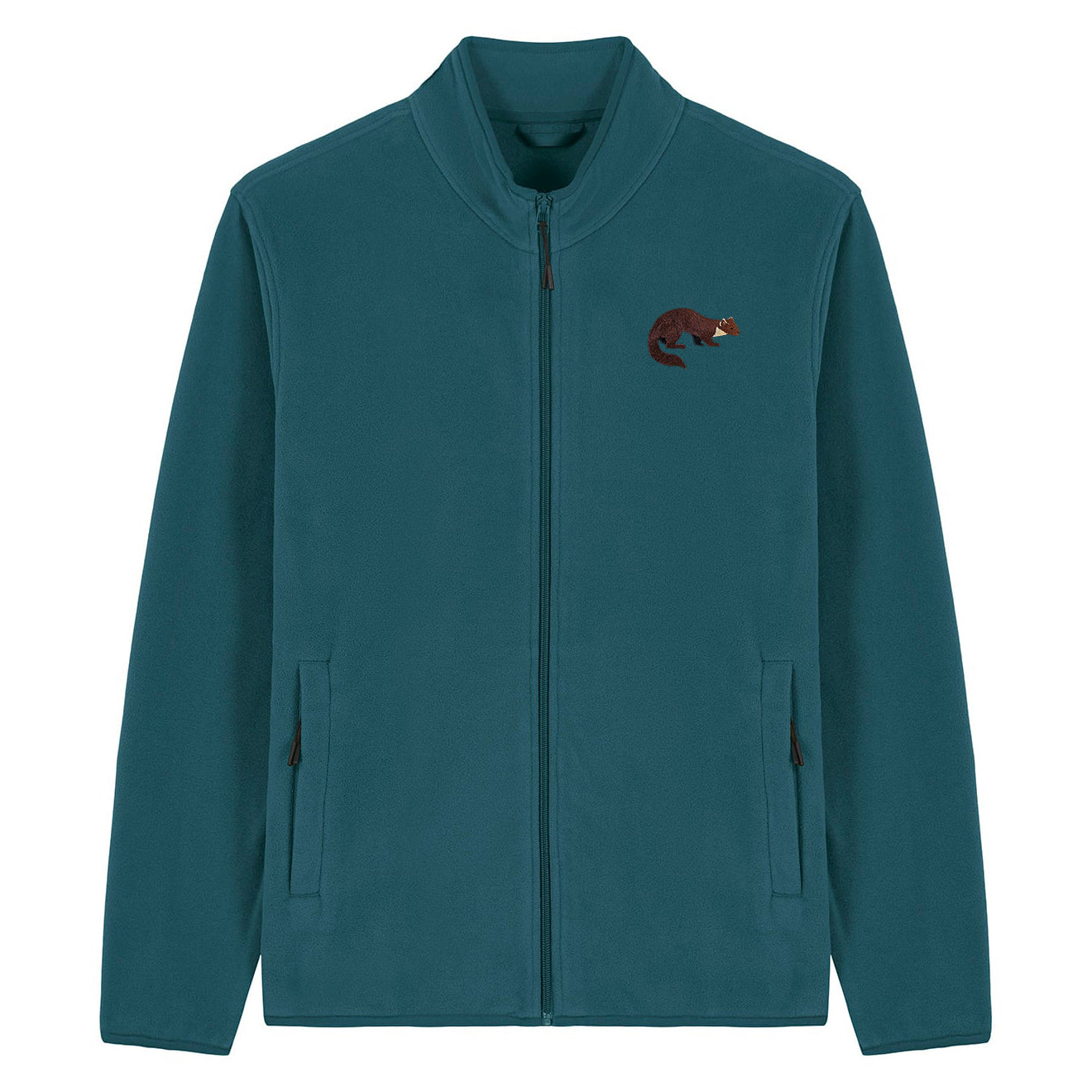 Pine Marten Embroidered Men's Fleece Jacket