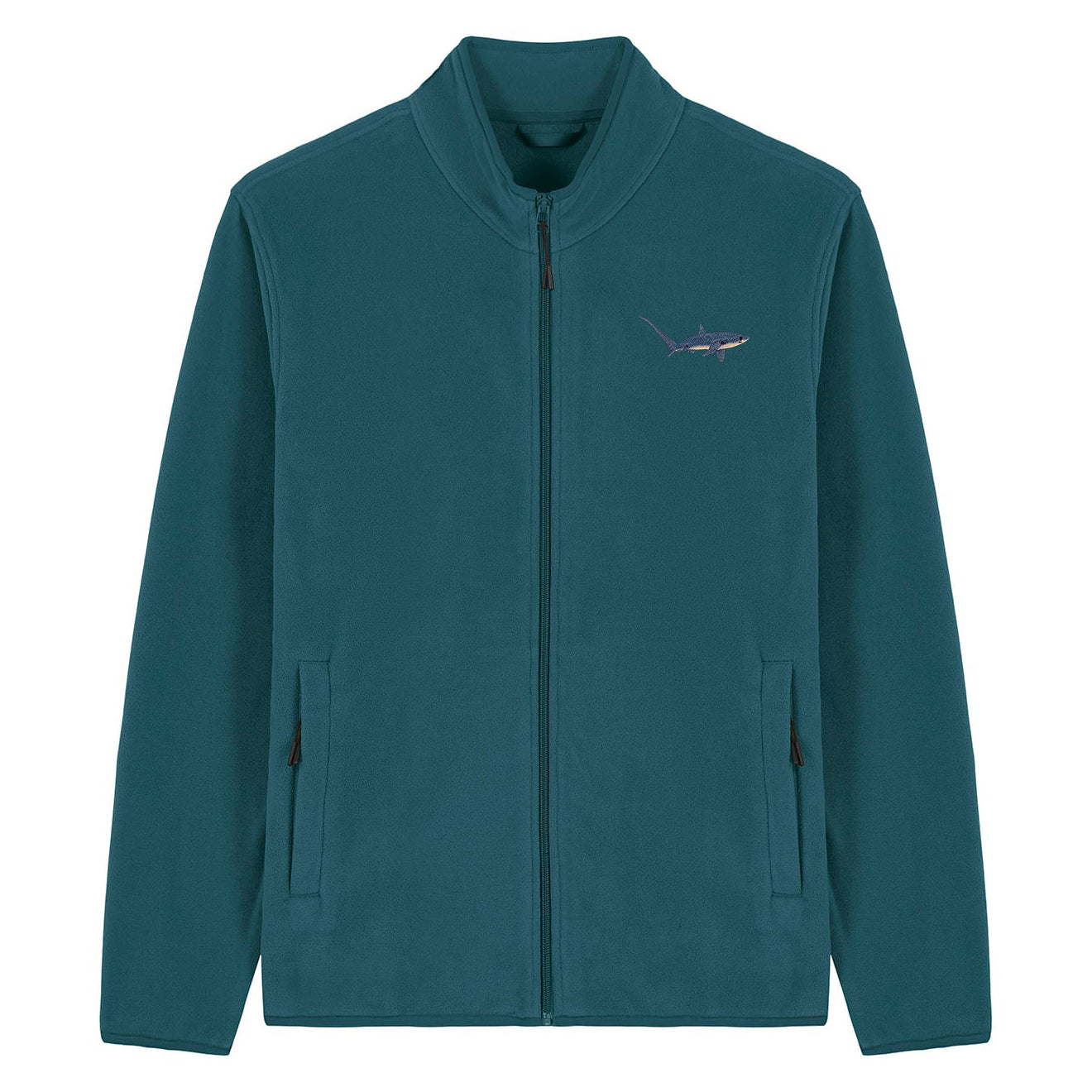 Thresher Shark Embroidered Men's Fleece Jacket