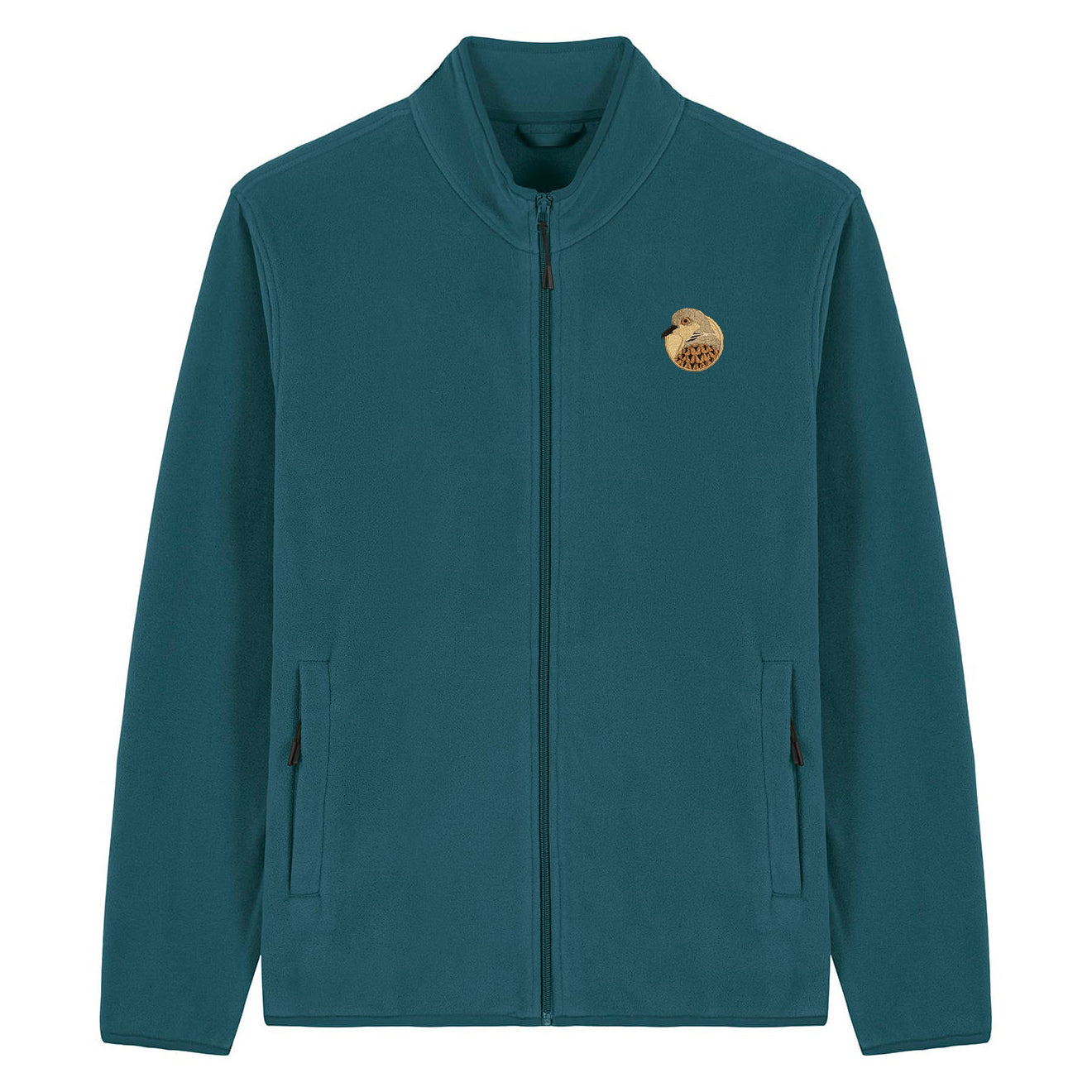 Turtledove Portrait Embroidered Men's Fleece Jacket