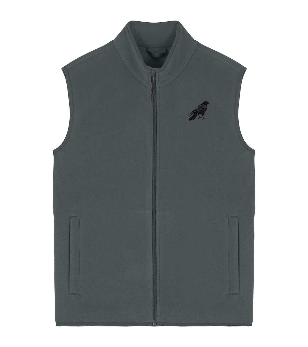 Crow Embroidered Men's Fleece Gilet Bodywarmer