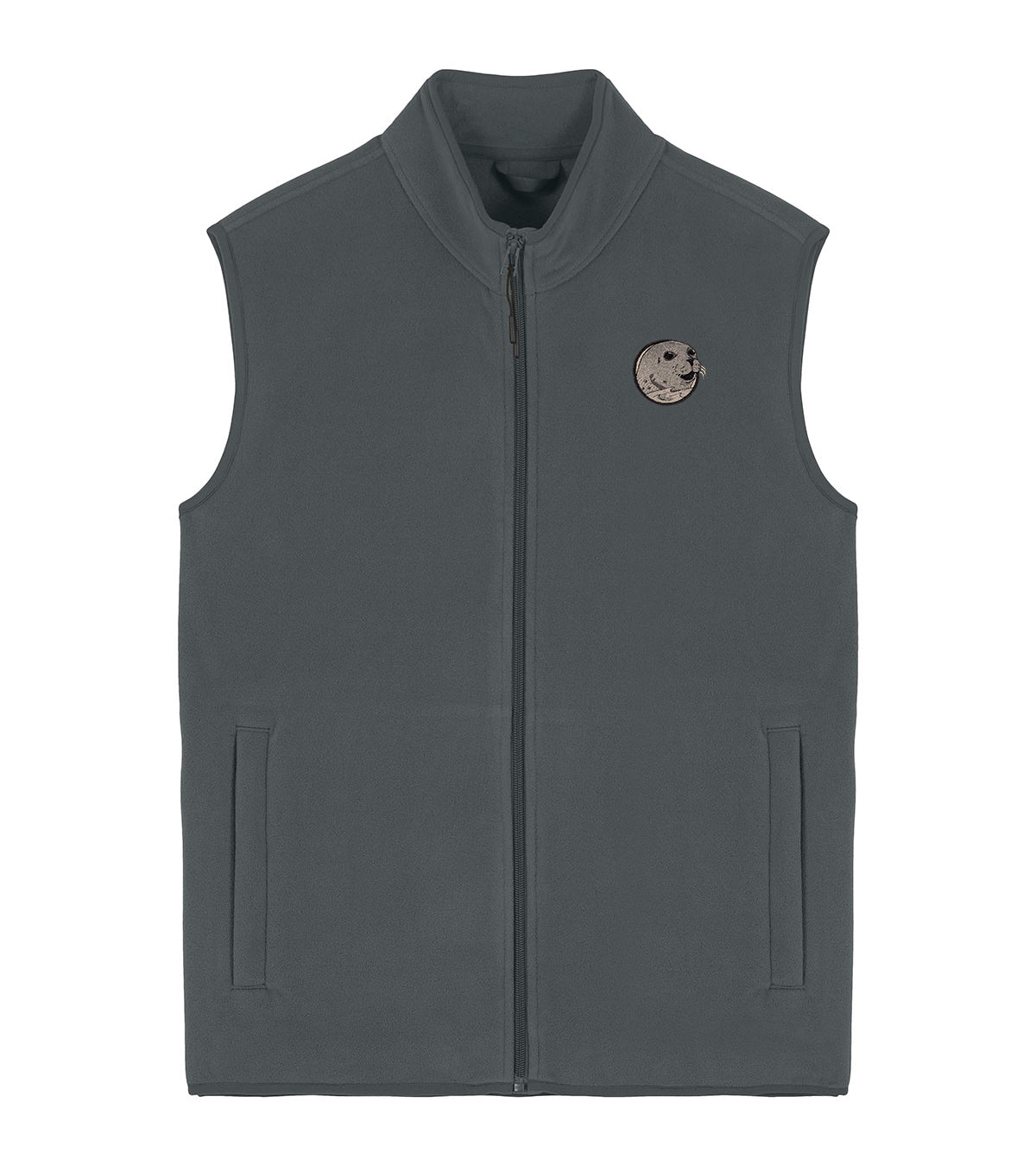 Grey Seal Embroidered Men's Fleece Gilet Bodywarmer