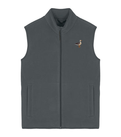 Greylag Goose Embroidered Men's Fleece Gilet Bodywarmer