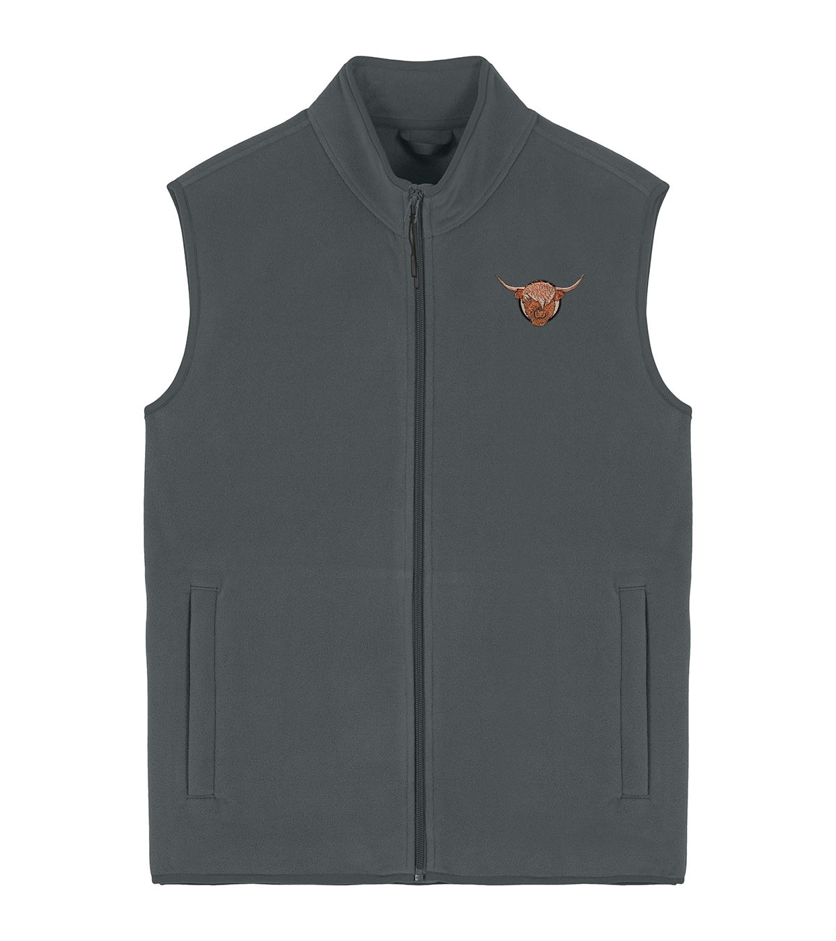 Highland Cow Embroidered Men's Fleece Gilet Bodywarmer