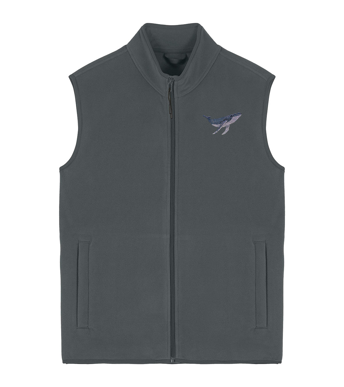 Humpback Whale Embroidered Men's Fleece Gilet Bodywarmer