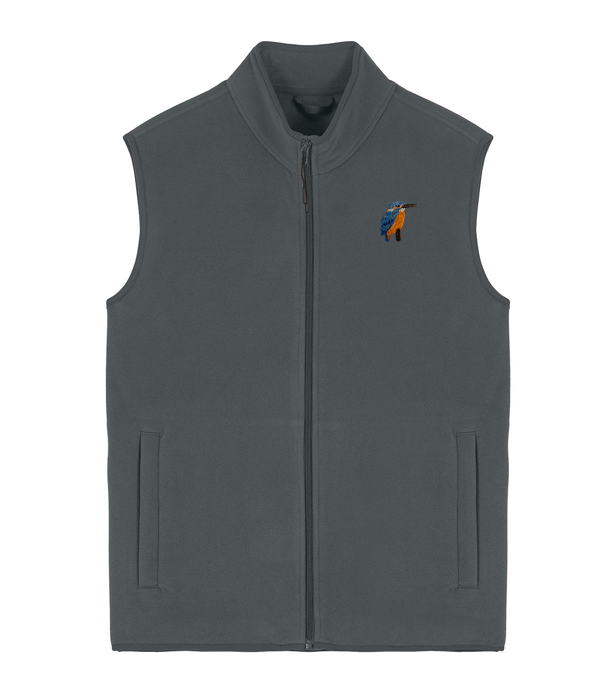 Kingfisher Embroidered Men's Fleece Gilet Bodywarmer