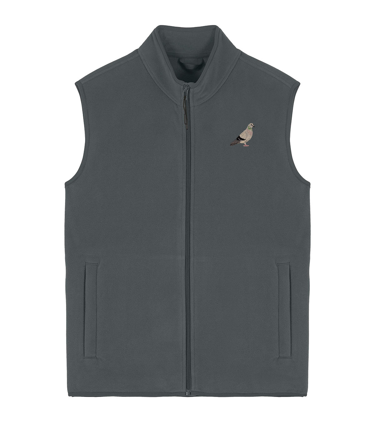 Pigeon Embroidered Men's Fleece Gilet Bodywarmer