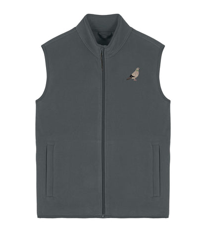 Pigeon Embroidered Men's Fleece Gilet Bodywarmer