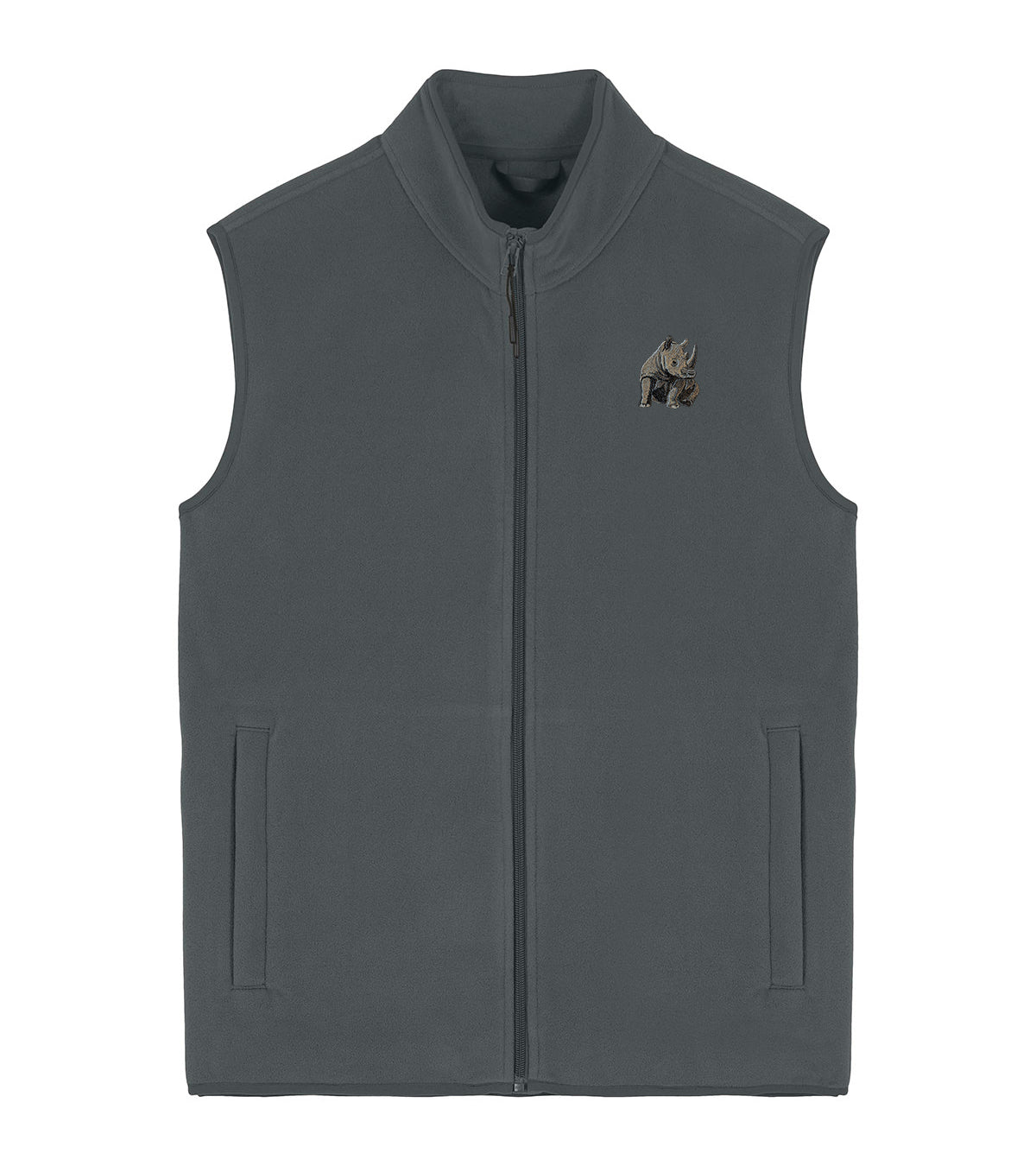 Rhino Embroidered Men's Fleece Gilet Bodywarmer