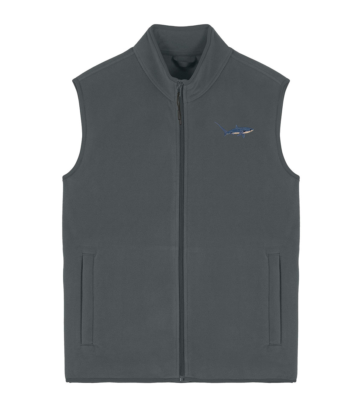 Thresher Shark Embroidered Men's Fleece Gilet Bodywarmer