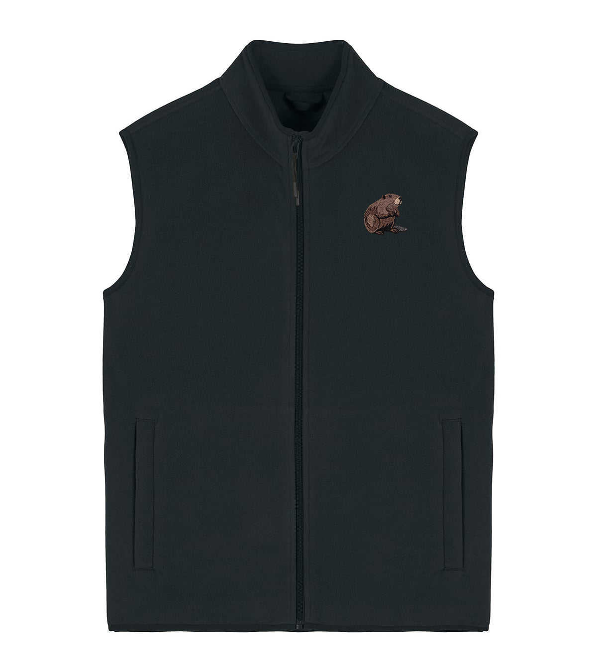 Beaver Embroidered Men's Fleece Gilet Bodywarmer