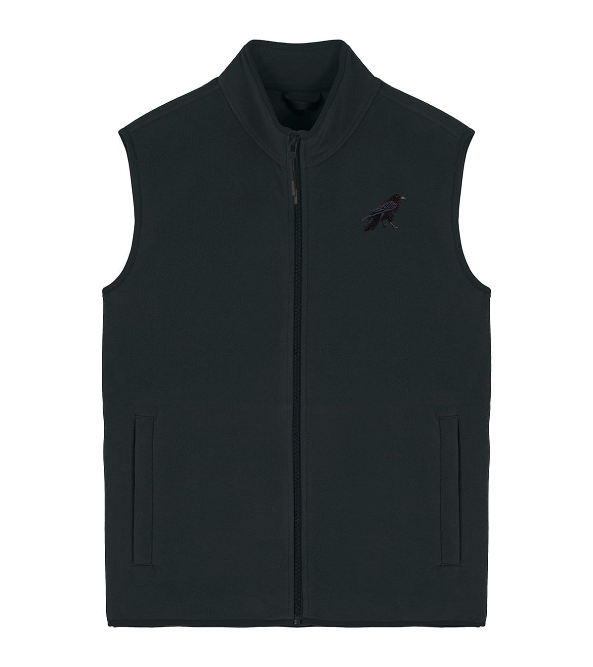 Crow Embroidered Men's Fleece Gilet Bodywarmer