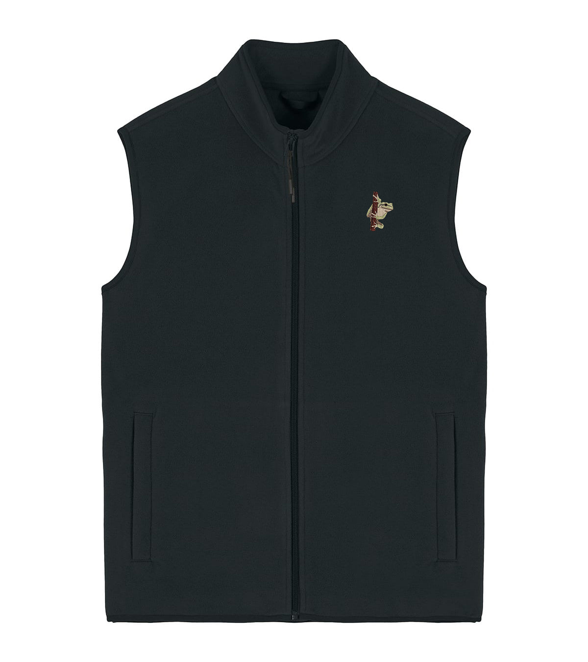 European Tree Frog Embroidered Men's Fleece Gilet Bodywarmer