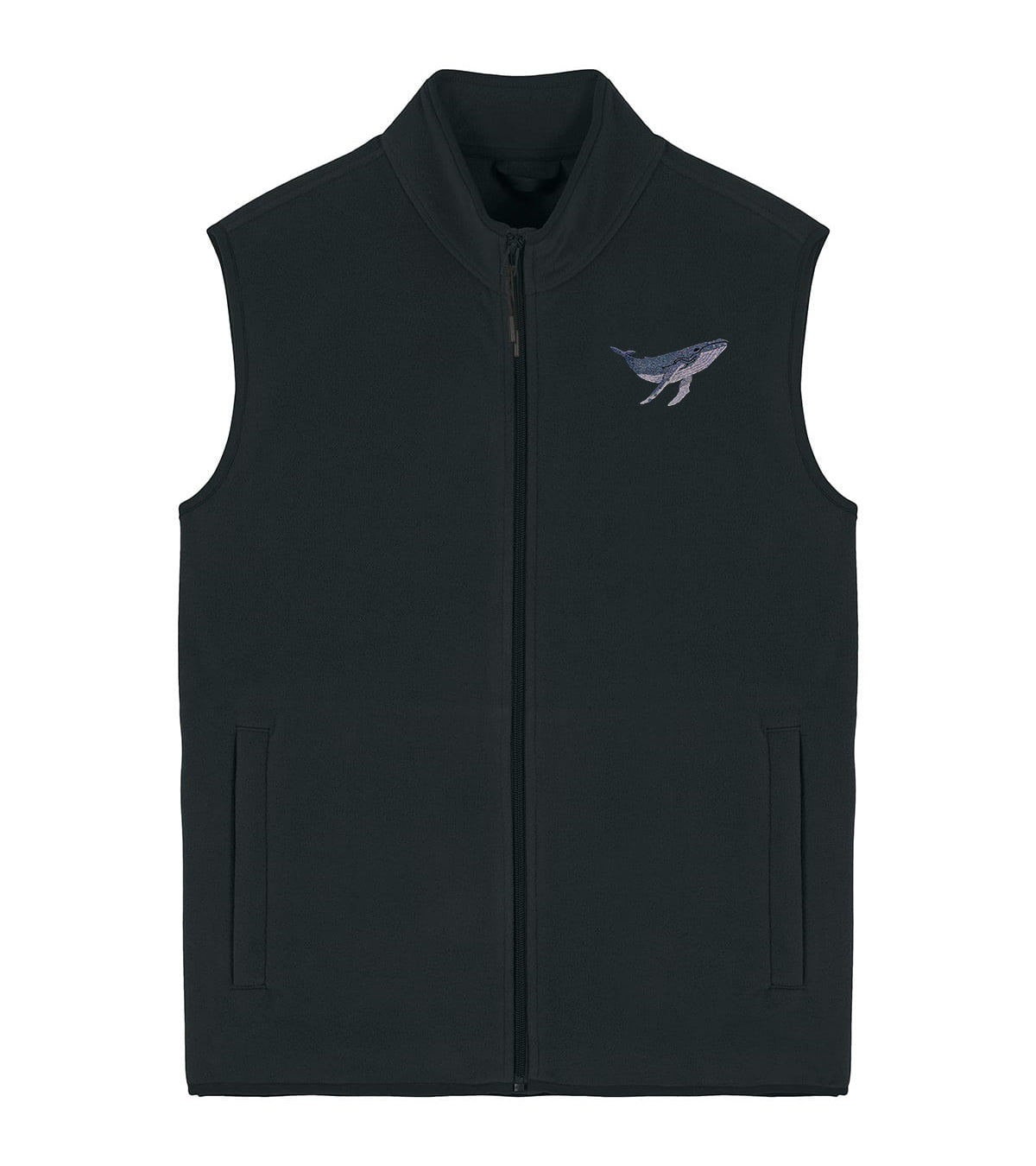 Humpback Whale Embroidered Men's Fleece Gilet Bodywarmer