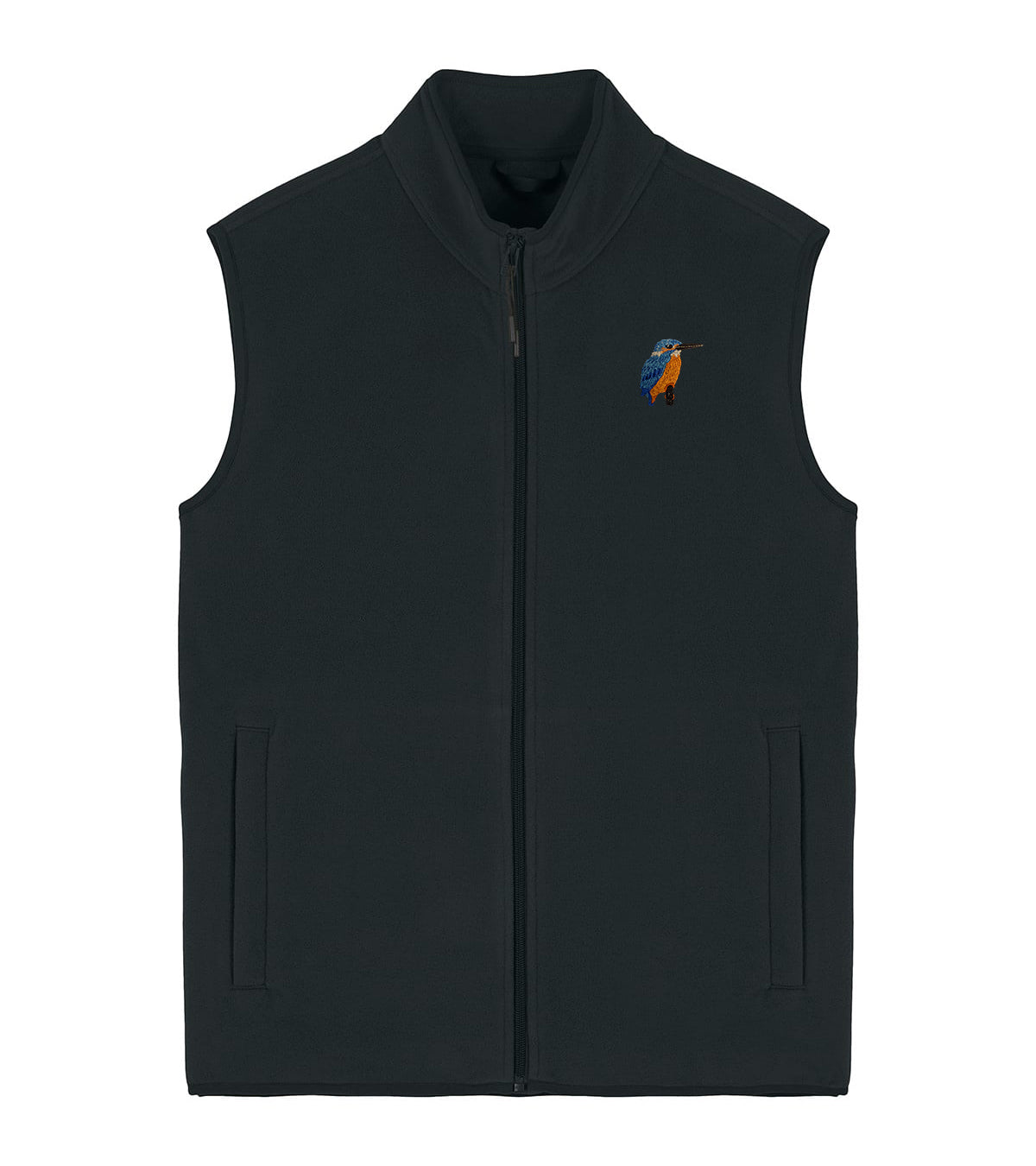 Kingfisher Embroidered Men's Fleece Gilet Bodywarmer