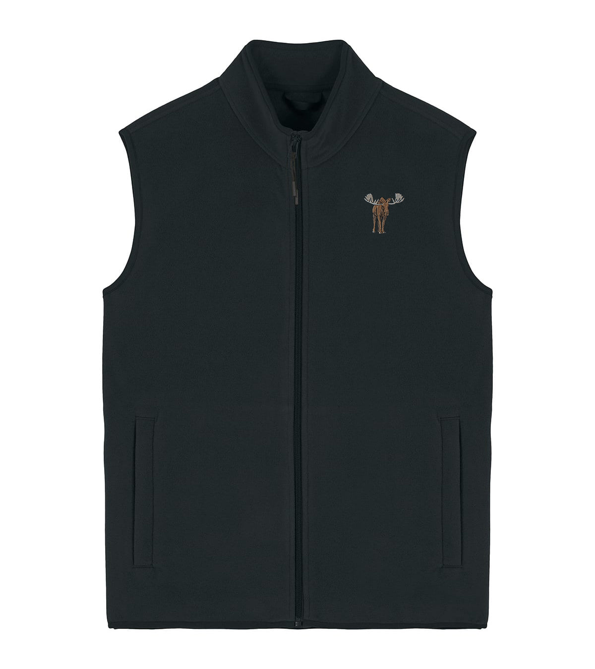 Moose Embroidered Men's Fleece Gilet Bodywarmer