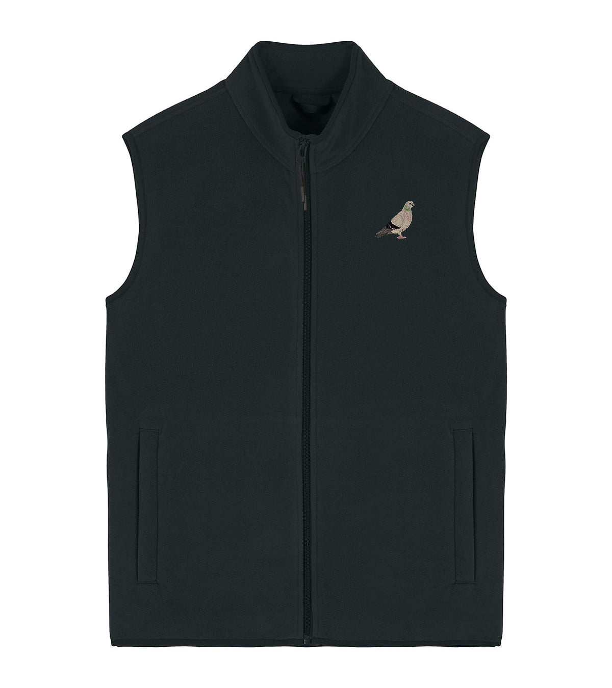 Pigeon Embroidered Men's Fleece Gilet Bodywarmer