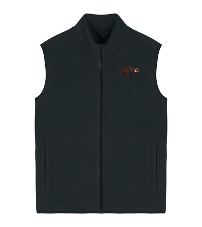 Pine Marten Embroidered Men's Fleece Gilet Bodywarmer
