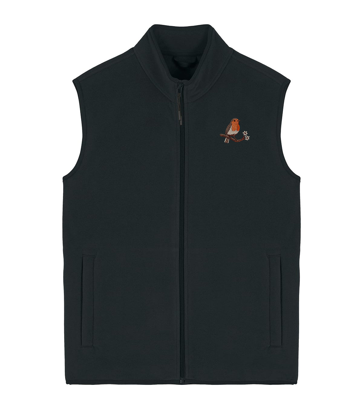 Robin Embroidered Men's Fleece Gilet Bodywarmer