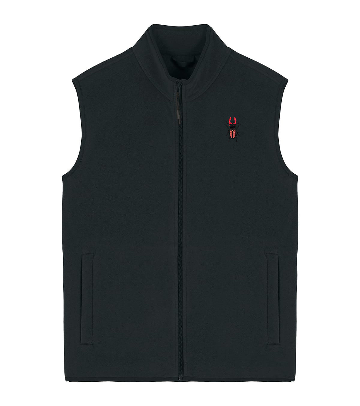 Stag Beetle Embroidered Men's Fleece Gilet Bodywarmer
