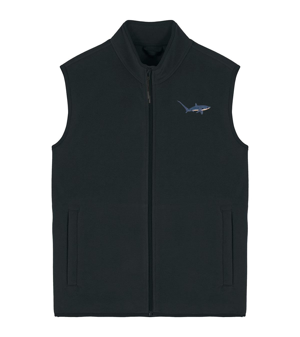 Thresher Shark Embroidered Men's Fleece Gilet Bodywarmer