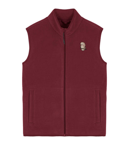Barn Owl Cute Embroidered Men's Fleece Gilet Bodywarmer