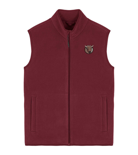 Bison Portrait Embroidered Men's Fleece Gilet Bodywarmer