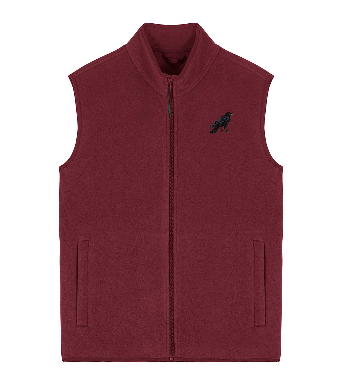Crow Embroidered Men's Fleece Gilet Bodywarmer