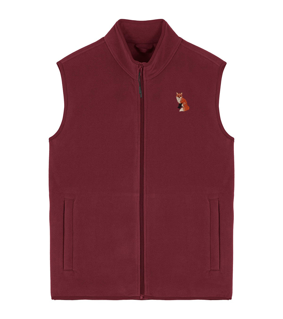 Fox Embroidered Men's Fleece Gilet Bodywarmer