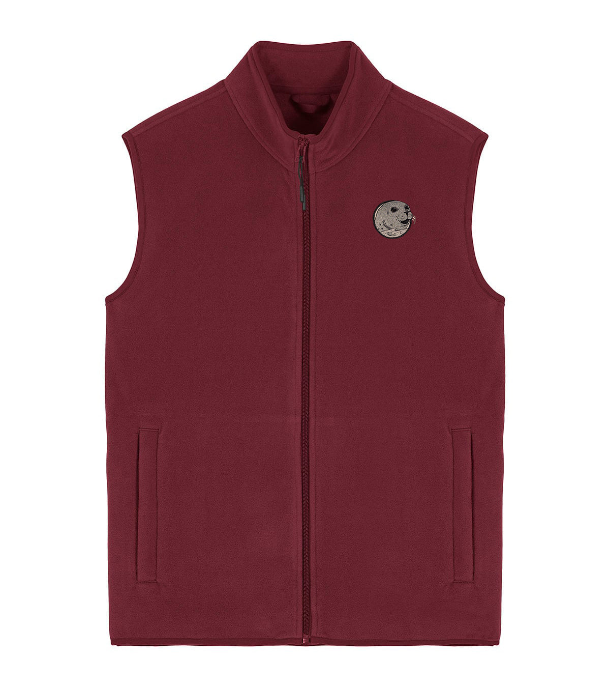 Grey Seal Embroidered Men's Fleece Gilet Bodywarmer